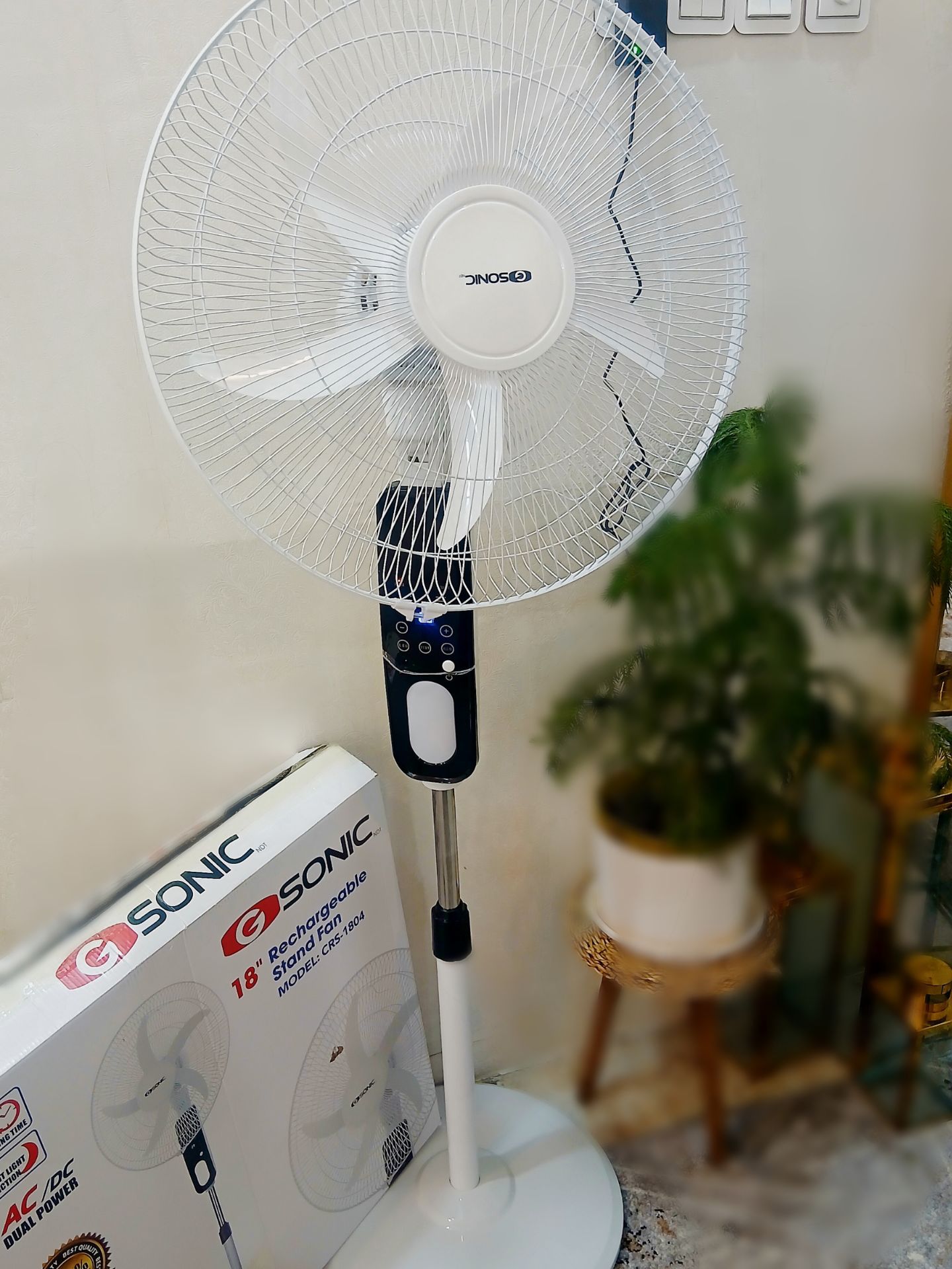 پنکه ایستاده شارژی G SONIC مدل CRS-1804 سایز ۱۸ اینچ